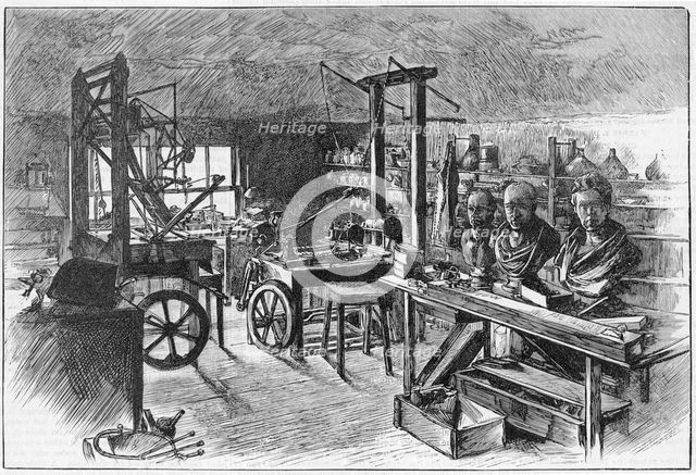 James Watt's workshop at Heathfield Hall, Birmingham, 1886. Creator: Unknown.