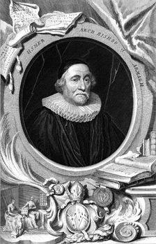 James Ussher, 17th century English clergyman and Archbishop of Armagh, 18th century. Artist: George Vertue