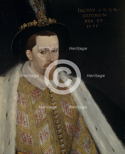 James VI and I (1566-1625), King of Scotland, 1595. Artist: Vanson, Adrian (?-c. 1602)