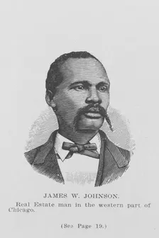 James W. Johnson; Real estate man in the western part of Chicago, 1907. Creator: Unknown