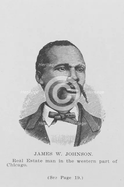 James W. Johnson; Real estate man in the western part of Chicago, 1907. Creator: Unknown.