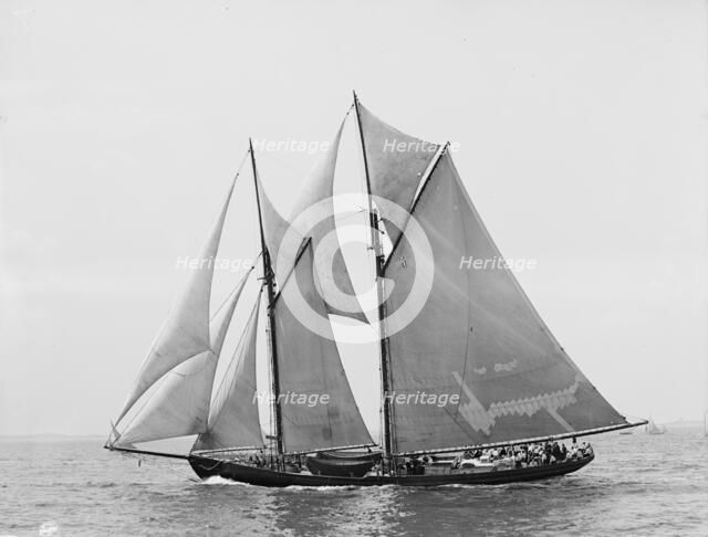 James W. Parker, two masted schooner, (1907?). Creator: Nathaniel Stebbins.
