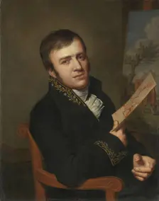 Jan (Baptist) Kobell II (1778-1814), Painter, in the Uniform of a Member of the Royal..., 1811. Creator: Willem Bartel van der Kooi