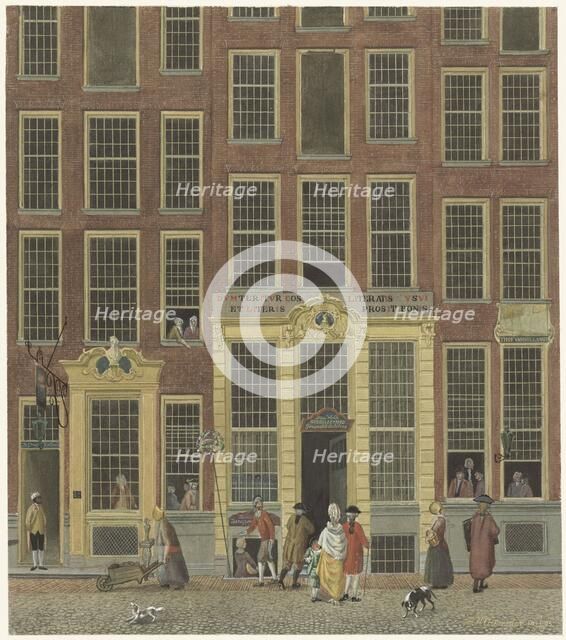 Jan de Groot's bookshop and lottery office in the Kalverstraat in Amsterdam, 1758-1843. Creator: Anon.