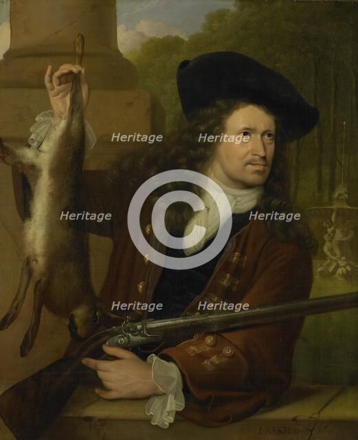 Jan de Hooghe (1650-1731). Anna de Hooghe's Cousin, Dressed for Shooting, 1700. Creator: Ludolf Bakhuizen.