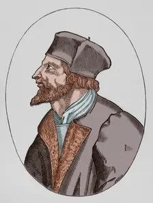 Jan Hus, (1369-1415), Czech theologian and philosopher, 15th century, (1877). Creator: Unknown