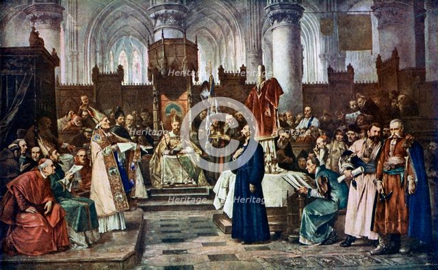 'Jan Hus Before the Council of Constance', 1415 (1926).Artist: Vaclav Brozik