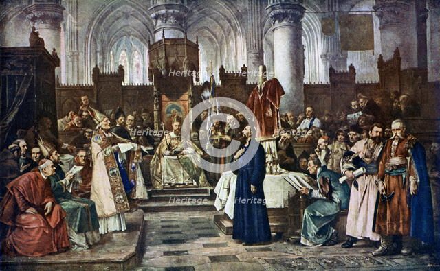 'Jan Hus Before the Council of Constance', 1415 (1926).Artist: Vaclav Brozik