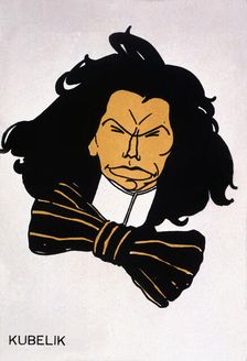 Jan Kubelik (1880-1940), Czech violinist and composer, caricature by BON, Romà Bonet Sintes (1886…