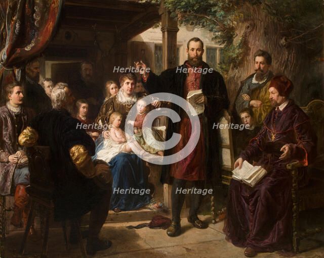 Jan Kochanowski at Czarnolas Reading the Translation of the 'Psalms', between 1863-1866. Creator: Wladyslaw Luszczkiewicz.