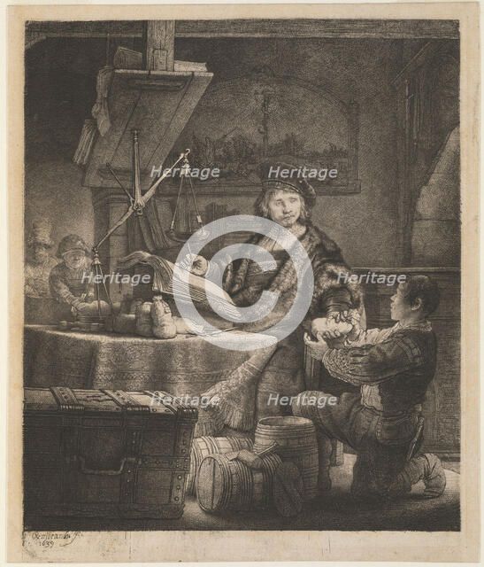 Jan Uytenbogaert, the Goldweigher, 1639. Artist: Rembrandt van Rhijn (1606-1669)