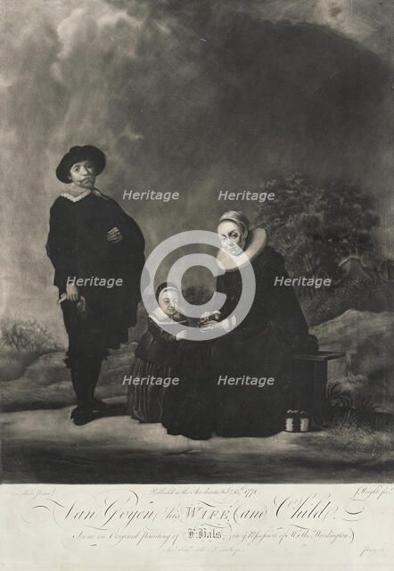 Jan van Goyen, His Wife and Child, 1771. Creator: John Wright.