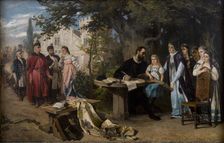 Jan Zamoyski Visiting Czarnolas, 1877. Creator: Karol Miller