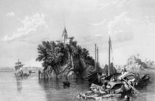 Janghera, or the Fakeers Rock, on the Ganges 1838. Creator: George Francis White
