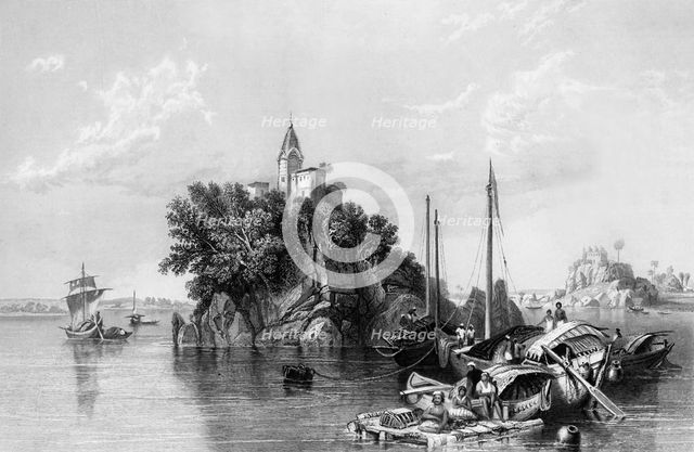 'Janghera, or the Fakeers' Rock, on the Ganges', 1838. Creator: George Francis White.