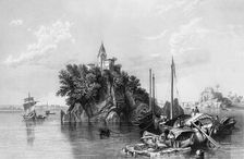 Janghera, or the Fakeers Rock, on the Ganges 1838. Creator: George Francis White