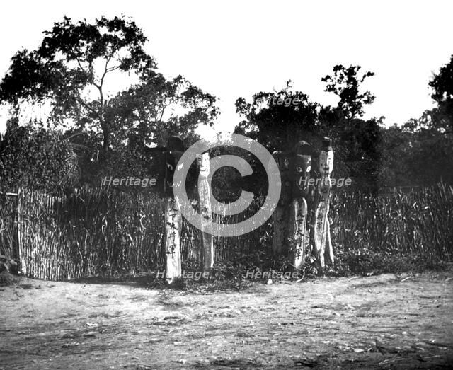 Jangseung, wooden totem poles, Korea, 1900. Artist: Unknown