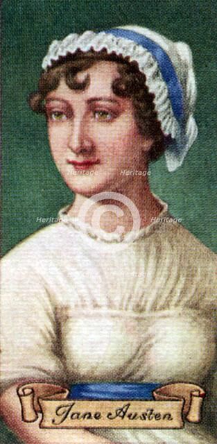 Jane Austen, taken from a series of cigarette cards, 1935. Artist: Unknown