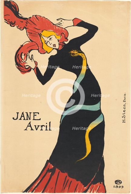 Jane Avril, 1899. Creator: Henri de Toulouse-Lautrec.