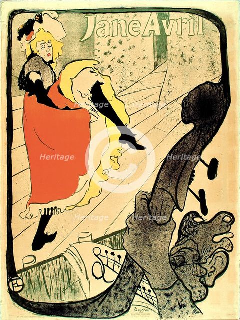 Jane Avril, 1893., 1893. Creator: Henri de Toulouse-Lautrec.