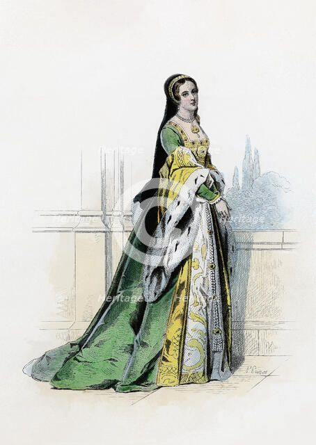 Jane Grey (Lady Dudley) (1537-1554). Queen of England in 1553, etching, 1870.