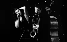Jane Monheit and Paul Booth, Brecon Jazz Festival, Brecon, Powys, Wales, Aug 2001. Creator: Brian O'Connor