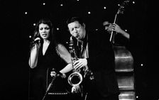 Jane Monheit and Paul Booth, Brecon Jazz Festival, Brecon, Powys, Wales, Aug 2001. Creator: Brian O'Connor