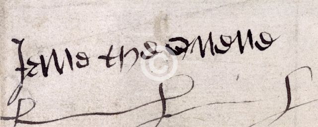 Jane Seymour's signature, c1536. Creator: Jane Seymour.