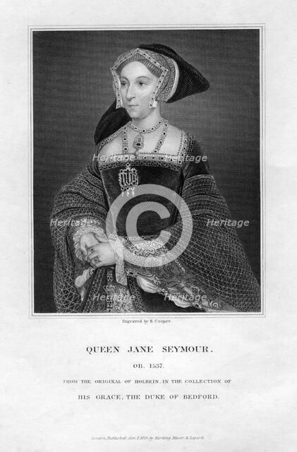 Jane Seymour, third wife and Queen of Henry VIII of England, (1823).Artist: R Cooper
