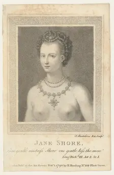 Jane Shore: "Give gentle mistress Shore one gentle kiss the more (Shakespeare,..., February 1, 1790. Creator: Francesco Bartolozzi