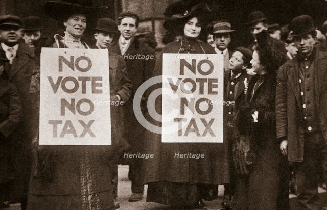 Janet M Cole and Hazel Philip campaigning for Votes for Women, Chicago, USA, 1905.  Creator: Unknown.