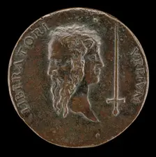 Janiform Head [reverse], 1495/1496. Creator: Adriano Fiorentino