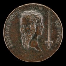 Janiform Head [reverse], 1495/1496. Creator: Adriano Fiorentino