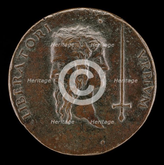 Janiform Head [reverse], 1495/1496. Creator: Adriano Fiorentino.