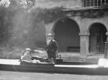 Jannings, Emil, Mr., and Mr. Mauritz Stiller, in a boat, 1927 Creator: Arnold Genthe
