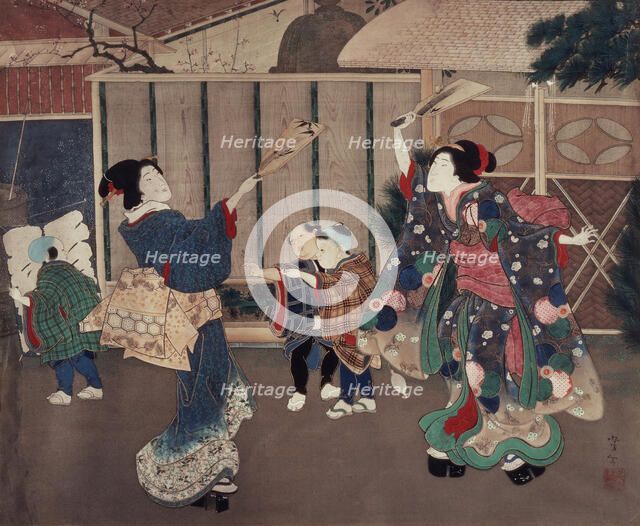 January: Celebrating the New Year, 1860s. Creator: Tsukioka Yoshitoshi.
