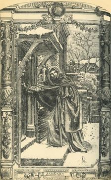 January decorative wall tiles, c1860s, (1881). Creator: J M Benson