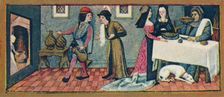 January - dinner at New Year, 15th century, (1939). Creator: Robinet Testard