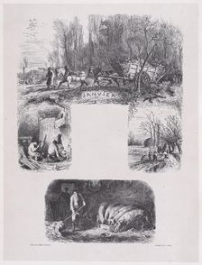 January from Album of Rustic Subjects, 1859. Creator: Jacques-Adrien Lavieille