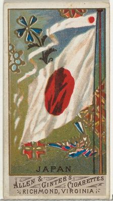 Japan, from Flags of All Nations, Series 1 (N9) for Allen & Ginter Cigarettes Brands, 1887. Creator: Allen & Ginter