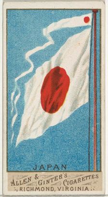 Japan, from Flags of All Nations, Series 1 (N9) for Allen & Ginter Cigarettes Brands, 1887. Creator: Allen & Ginter