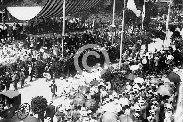Japan (Waseda Ball Team) in N.Y. 4th of July Parade, 1911. Creator: Bain News Service.