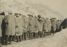 Japanese coolies in winter costume, c1904. Creator: Robert Lee Dunn