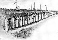 Japanese cemetery for soldiers at Chemulpo, 1895. Creator: George Meisenbach