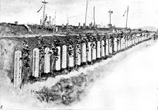 Japanese cemetery for soldiers at Chemulpo, 1895. Creator: George Meisenbach