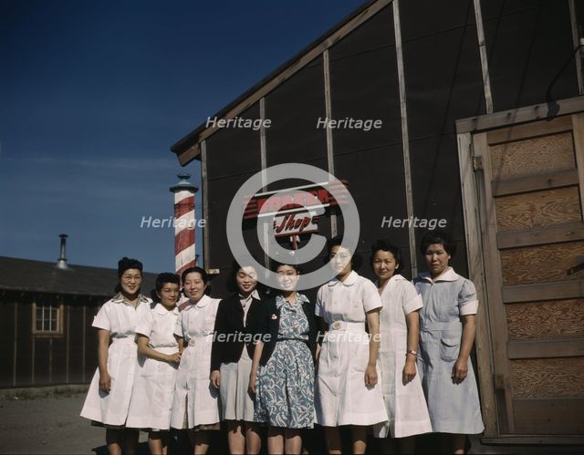 Japanese-American camp, war emergency evac...Tule Lake Relocation Center, Newell, CA, 1942 or 1943. Creator: Unknown.