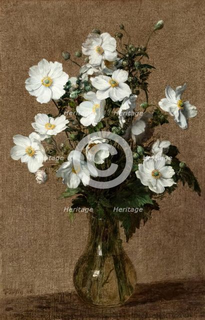 Japanese Anemones, 1884. Creator: Henri Fantin-Latour.