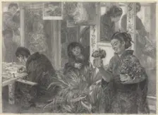 Japanese Artist at Work, 1886. Creator: Adolph Menzel
