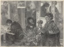 Japanese Artist at Work, 1886. Creator: Adolph Menzel