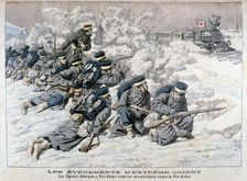 Japanese attack on a hospital train near Port Arthur, Manchuria, Russo-Japanese War, 1904